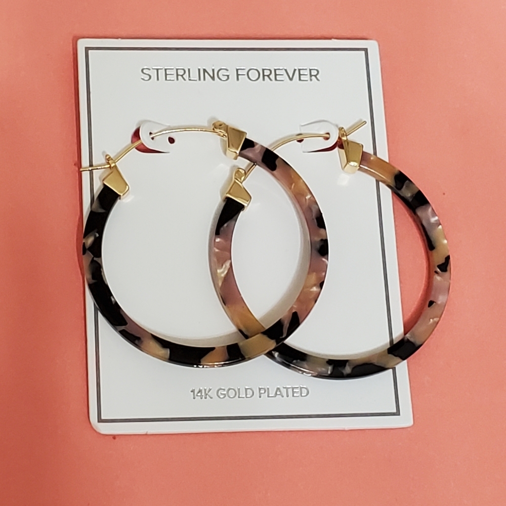 Sterling Forever 14kt gold plated hoop earrings